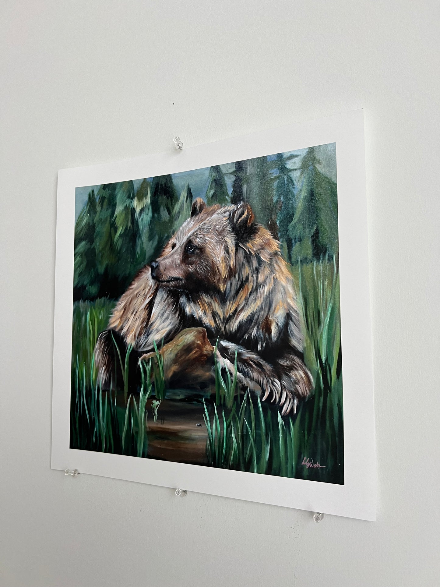 Grizzly Bear Oil Painting - Print