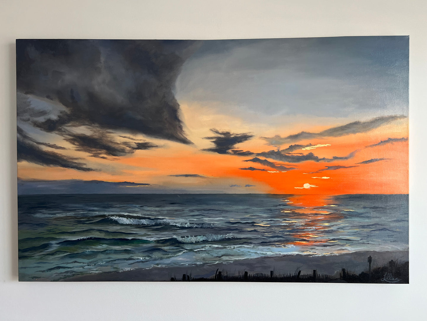 Golden Embers on the Waves