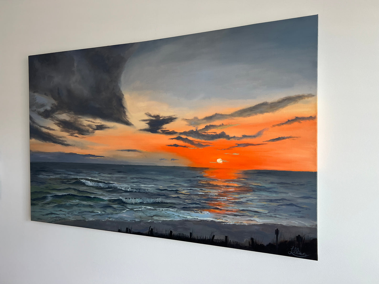 Golden Embers on the Waves