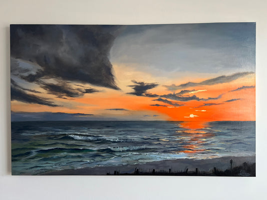 Golden Embers on the Waves